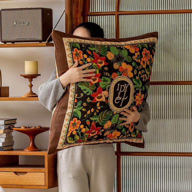 美式复古大抱枕客厅沙发靠垫大尺寸枕头护腰坐垫抱枕套定 制高级