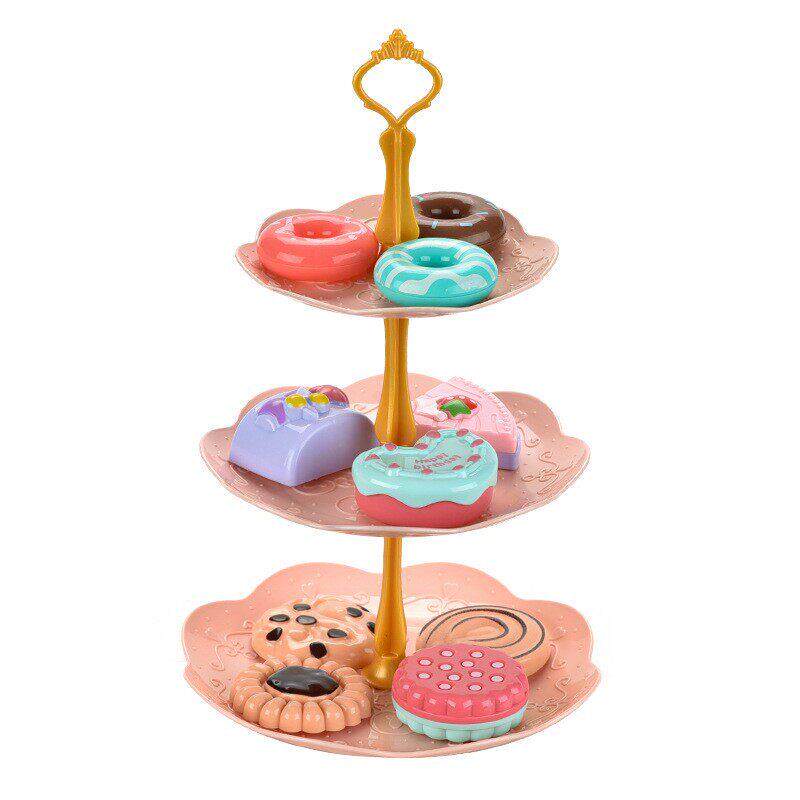 幼儿园甜品店材料儿童过家家玩具仿真甜品蛋糕塔点心组合区域玩具