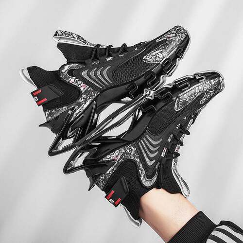 Men's Trendy Woven Knit Breathable Blade Type Running Shoes