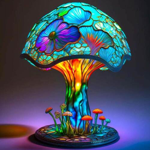 Stained Glass Plant Series Table Lamp 彩色玻璃植物 系列台灯