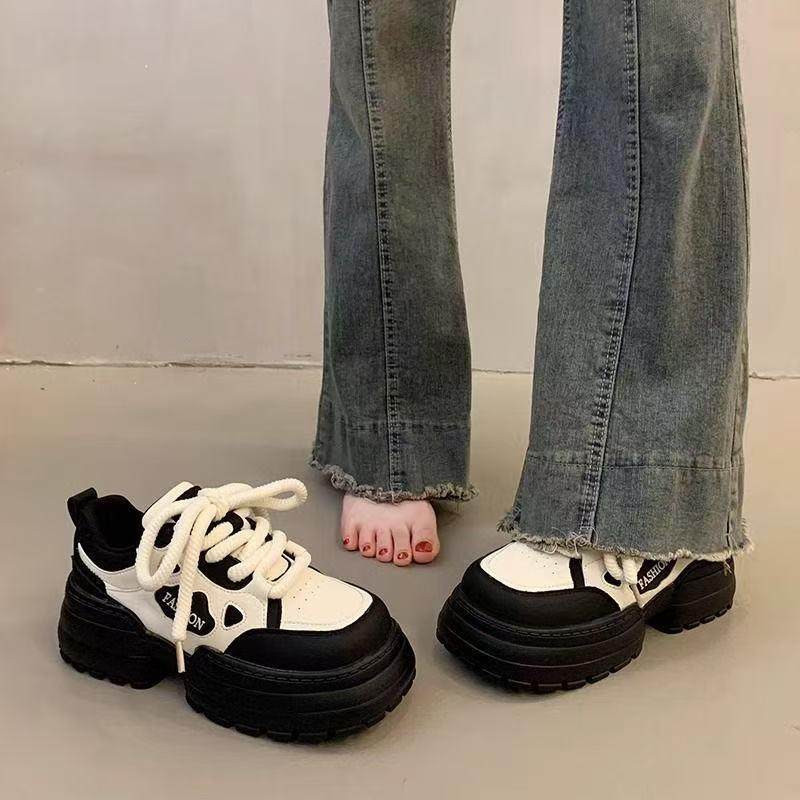 原创小众厚底板鞋女2025年秋季新款百搭小白鞋韩系休闲运动老爹鞋,女鞋,浅口单鞋,淘宝优惠券,粉丝福利购,淘宝优惠卷