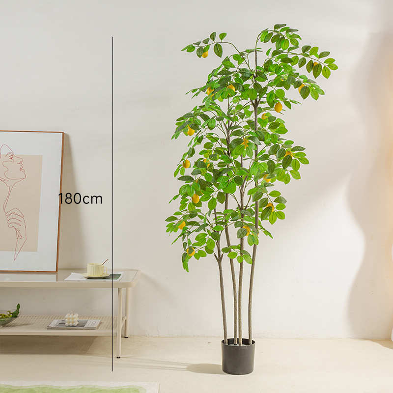 北植树仿真物客厅假盆景欧风柠檬摆件树室内绿树假植仿真盆栽装饰
