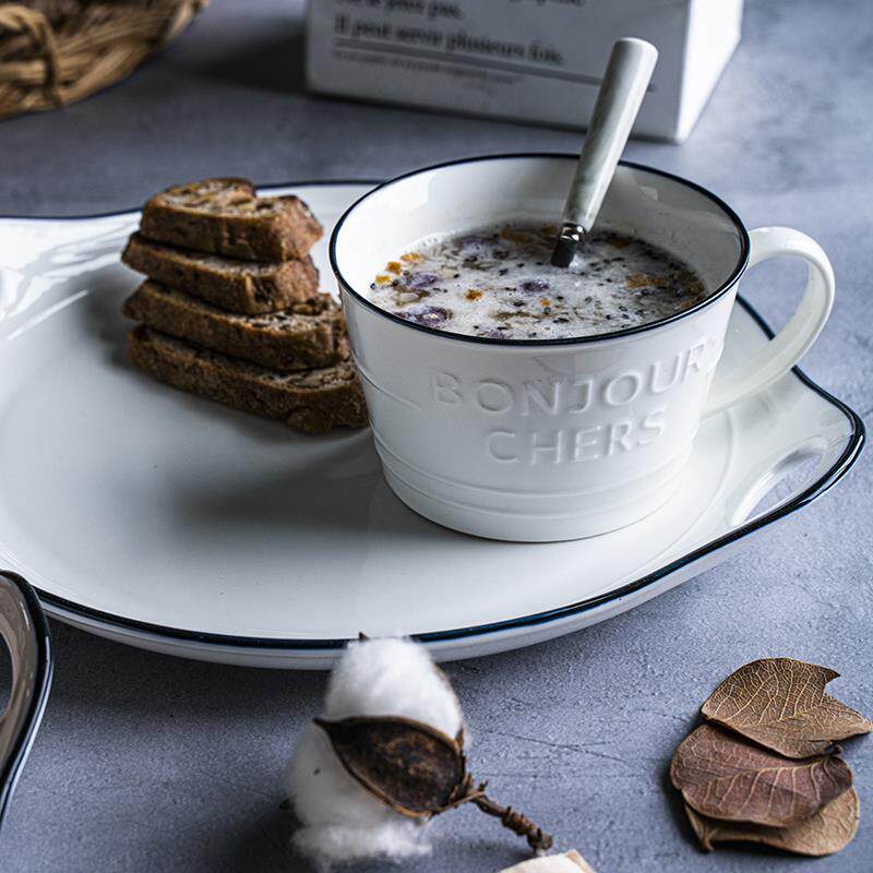 "燕麦杯麦片杯牛奶杯早餐杯马克杯网红北欧水杯家用餐具陶瓷杯子