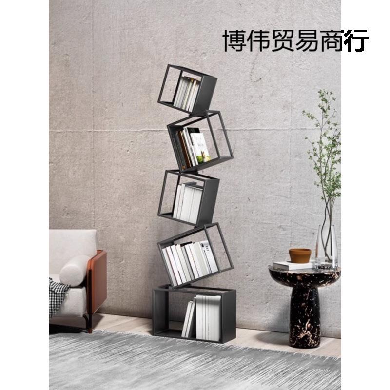 异形网红创立意转角式书架地置架简约客厅现代铁艺角博伟贸易落落