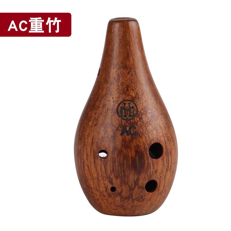正品木材火实木6孔Ac木重竹陶陶笛6孔中音C键木笛材初学者枫抗落
