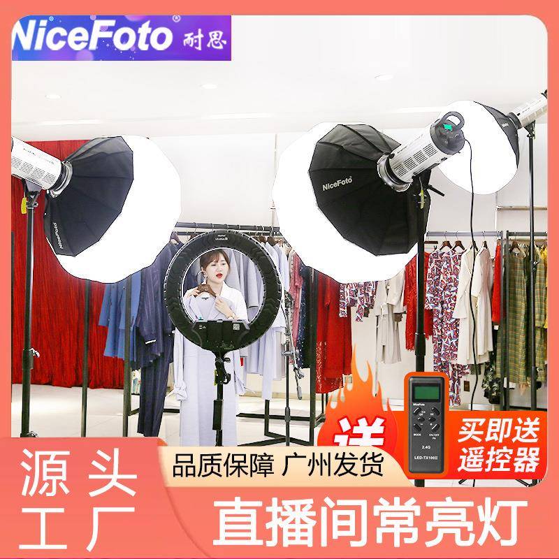 耐思200W摄影灯直播补光灯服装直播间常亮灯人像静物拍照聚光灯