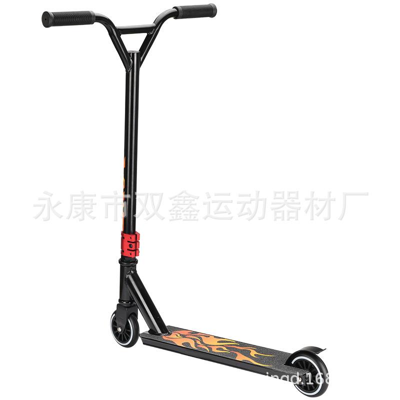 鑫利隆滑板车黑红火焰新款专业滑板车出售适合6-12岁青少年滑板车