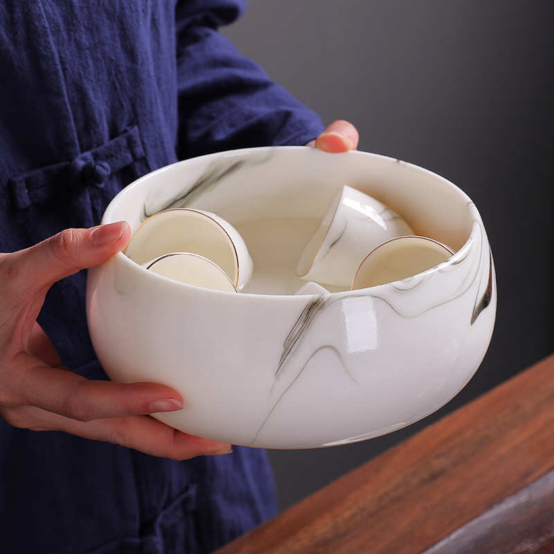 水墨茶洗家用客厅功夫茶具办公室茶具小套茶壶盖碗商务礼品LOGO