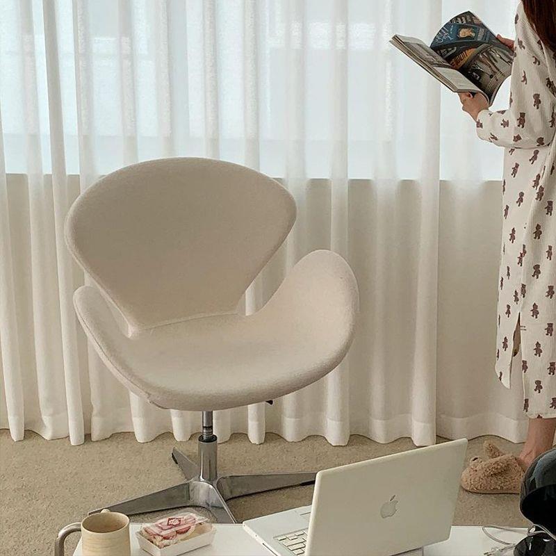 简电脑椅网红休闲沙子布约艺奶油椅风天鹅椅升降单人化妆发办369