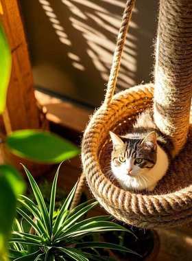 真剑麻绳12mm本白色 DIY猫爬架猫用剑麻编织材料水管园艺装饰用绳