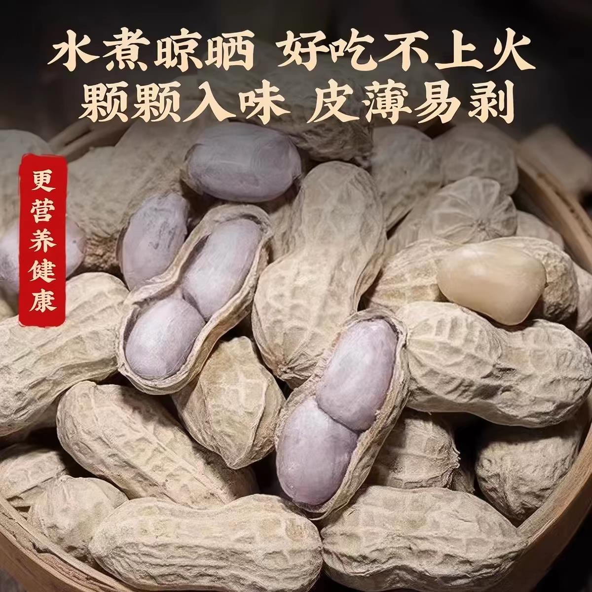 温州苍南农家特产水煮熟花生白晒干香脆盐水花生米带壳咸干花生米