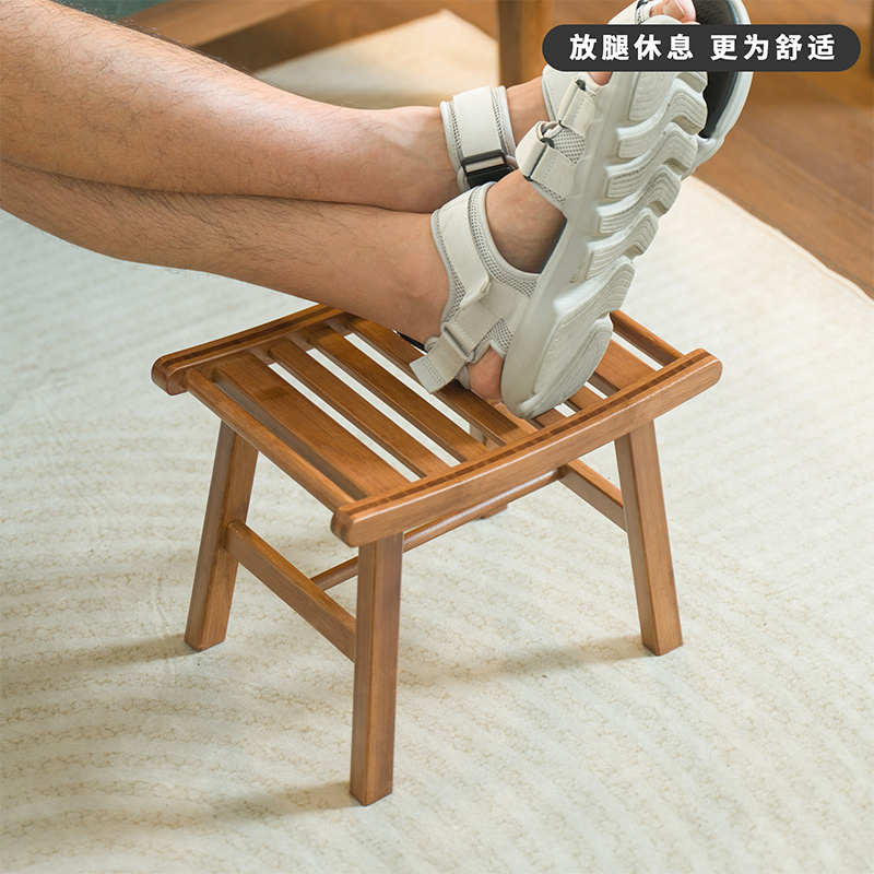 家用小马鞍阳台凳子新中式换鞋凳客厅沙发矮凳餐凳庭院板凳浴室凳