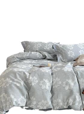 全棉轻60支棉色织提花四件套小碎花高端奢中MXSH-000式母婴级四件