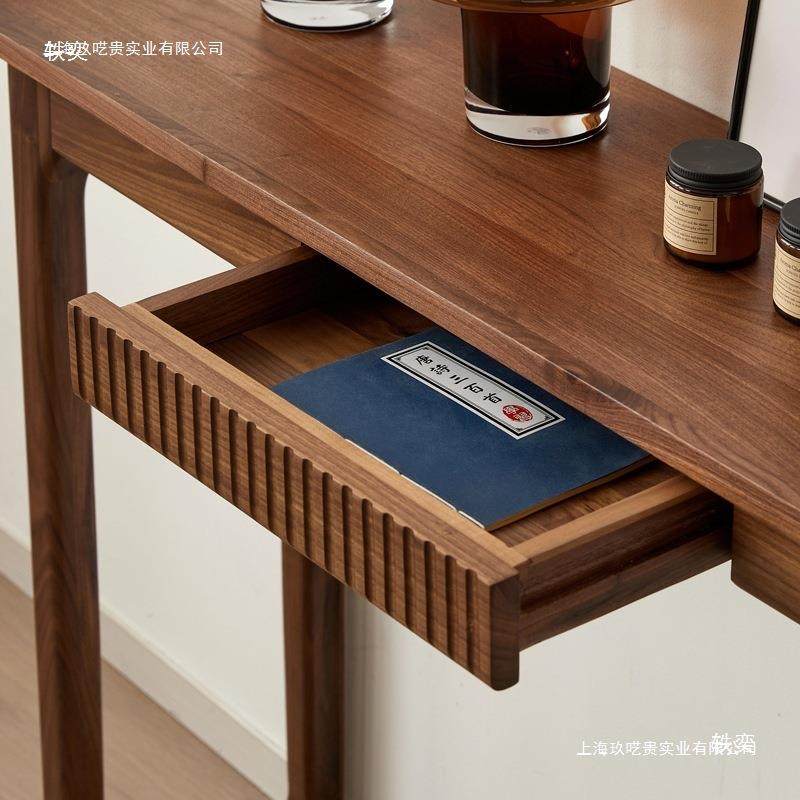 BD-XZS-4中式玄关桌黑胡桃木实木供桌条香案新入户走廊玄关靠台墙