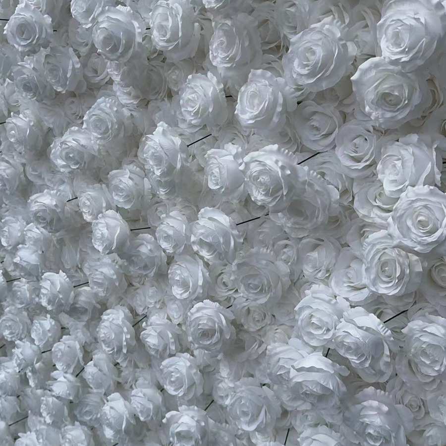 背景花花艺装饰底婚庆仿真仿真玫瑰装饰婚礼花墙白玫瑰布花墙