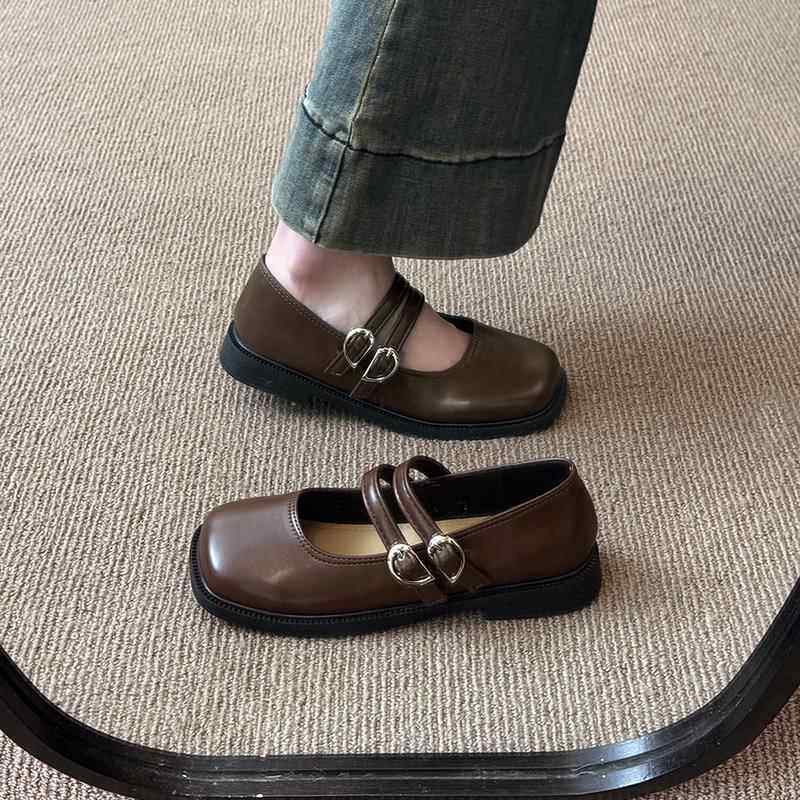 春季法式方头浅口单鞋女2026新款季百搭小皮鞋玛丽珍豆豆鞋0117z,女鞋,浅口单鞋,淘宝优惠券,粉丝福利购,淘宝优惠卷