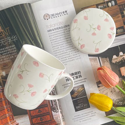 杯子陶瓷家用马克杯女骨瓷杯情侣带盖办公室咖啡杯儿童喝水杯茶杯