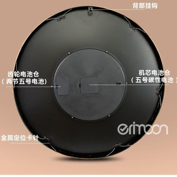 美式艺 术古齿轮挂钟 欧艺式客厅复个性钟表铁指针装GTCM1600饰壁
