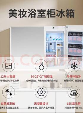奥达信浴室镜冷藏化妆品冰箱收纳护肤品梳妆台嵌入式美妆冰箱镜柜