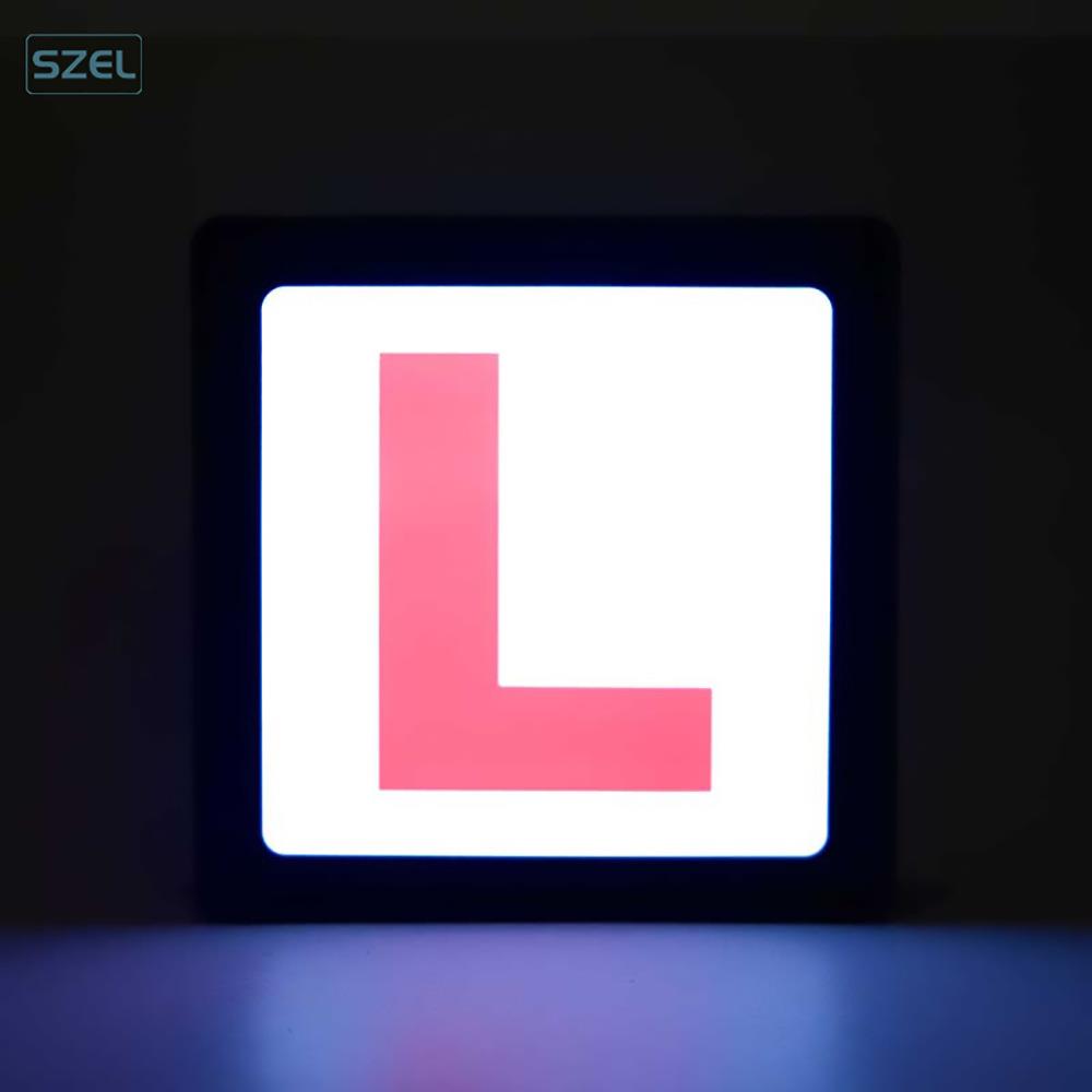 厂家直销LED发光LOGO发光车贴国外新手司机P标提示牌快车打车灯