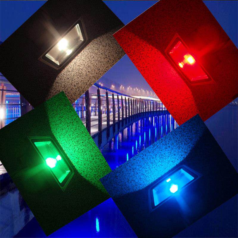 DC12V110V LED智能自动光控户外防水投光灯楼道监控补光20w30w50w