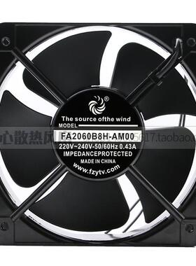 FA2060B8H-AM00 220-240V 0.43A 20CM 20060 轴流风机 散热风扇