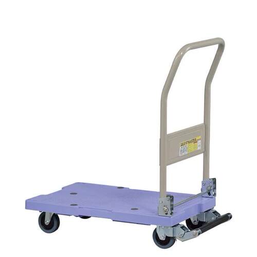 轮 外刹车静可折叠塑浩料平板手推置车家用超音市搬运工具板车