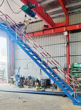 基坑斜梯上下安全楼梯钢楼结斜梯安全梯钢ZJN结构钢斜构梯爬梯厂