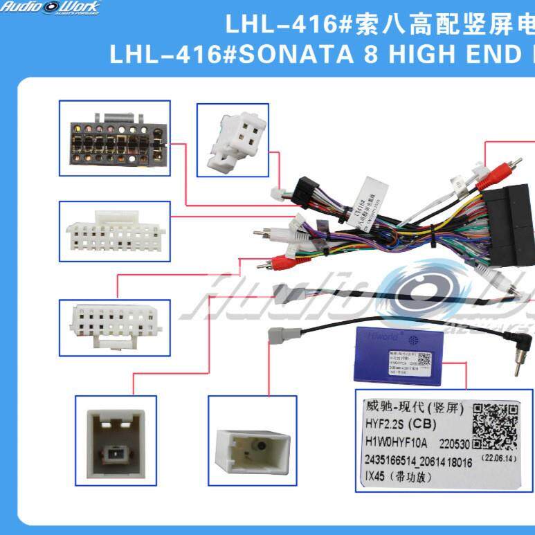 LHL-416#导航线材 安卓中控大屏电源线适用10-14现代索八高配竖屏