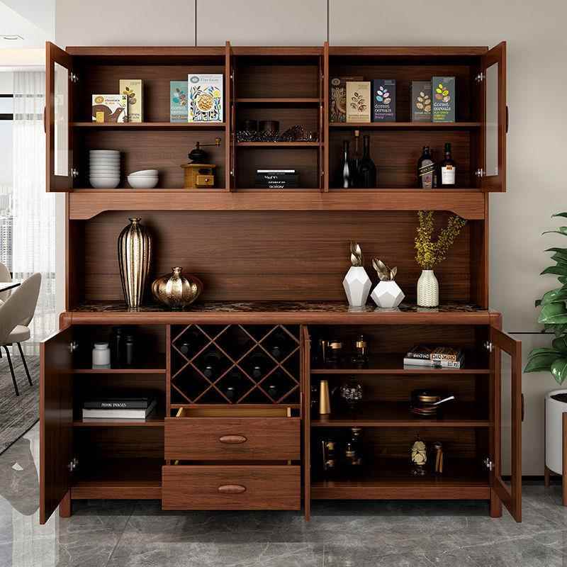 新式餐柜中DPH一体靠储物柜实木框客厅收纳边柜茶水柜家用厨墙房