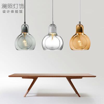 现代简约餐厅吊灯创意个性吧台卧室床头灯阳台灯单头葫芦玻璃吊灯