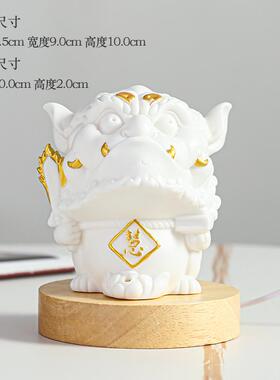 新款品吉狮行运饰纯手工陶瓷招财小夜灯办公室家居视客厅电柜装精