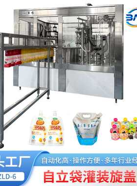 豆浆豆奶全自动液体旋盖灌装机果冻果汁吸嘴袋小型双头旋盖包装机