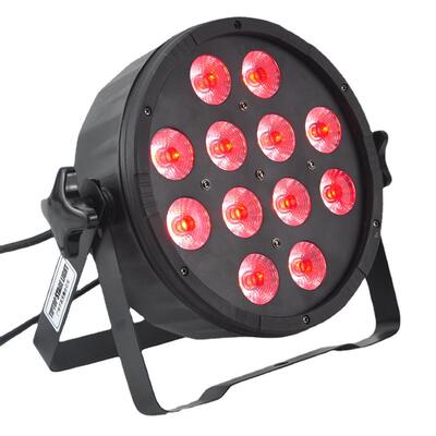 跨境供应塑料扁PAR灯 12颗6W红绿蓝白紫琥珀色 婚礼舞台LED染色灯