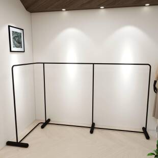 服装店中岛架落地转角展示架专用挂衣架女装店黑色L型专用货架子