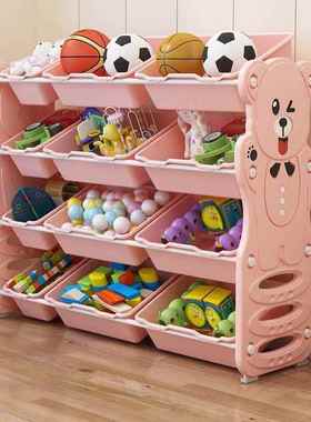 儿童玩具收纳柜置物架幼儿园多层分类整理箱储物柜二合一神器