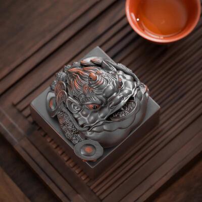 茶紫陶茶宠足金蟾精品三可养招财IXR蟾蜍茶玩桌装饰高紫砂档茶宠