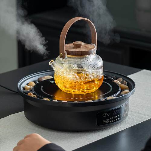 2024新款全套煮茶炉套装家用室内全套电陶炉烤火炉茶具套装玻璃壶