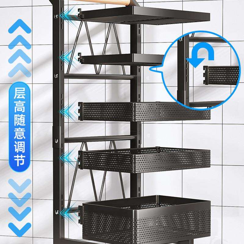 落地小推车置物架蔬菜餐具可移动多层储物架卧室厨房调味料收纳架