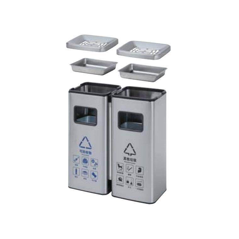 不锈钢分类垃圾桶脚踏式环境客厅酒店办公室室内环卫桶方形垃圾桶