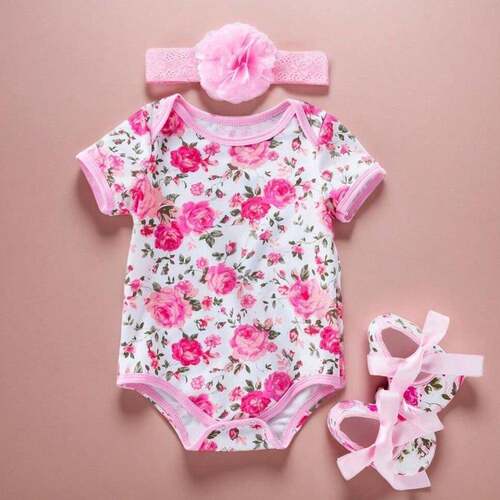 Newborn Baby Girls Summer Clothes Set 0 3 6 12 Months Short