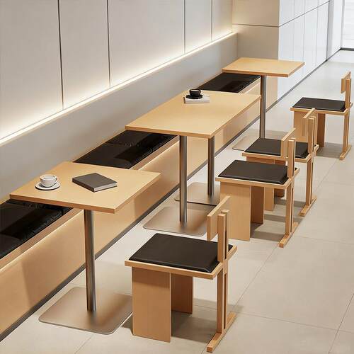 海洋板奶茶店桌椅组合咖啡厅椅子卡座沙发休闲桌网红韩系餐饮家具