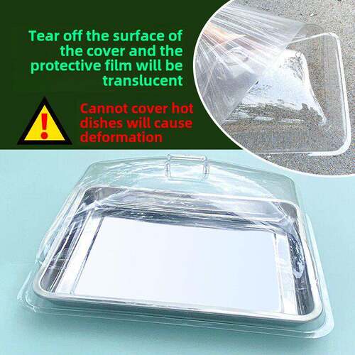 透明食品盖矩形塑料面包盖防摔防尘盖蛋糕熟食盖零食盘保鲜盖