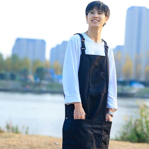 围裙印logo家用厨房工作服餐饮专用围腰商用男士