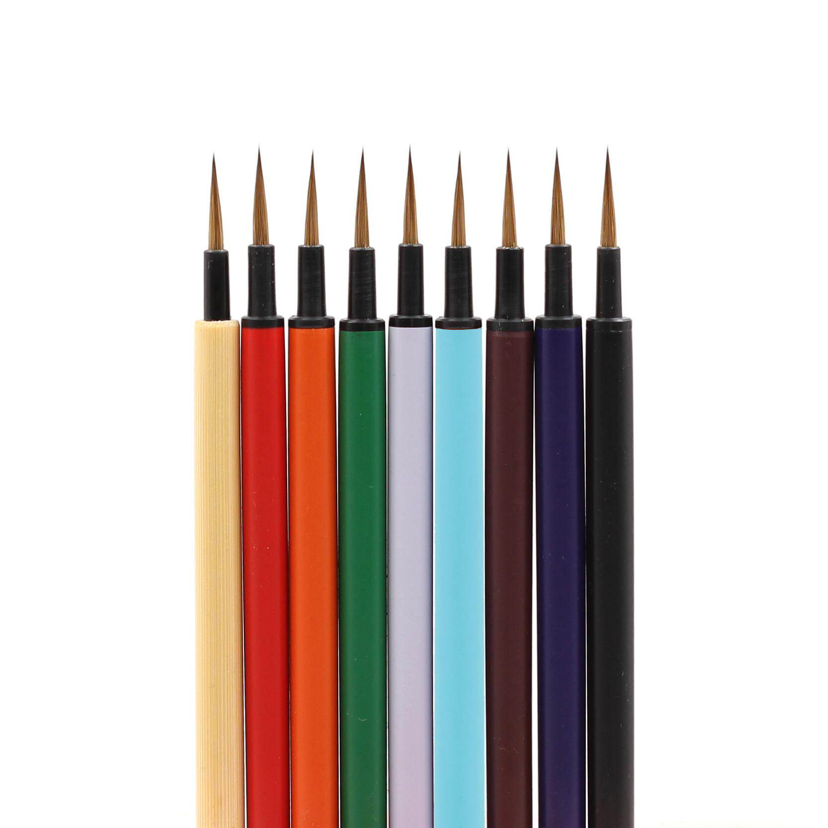 秋宏斋蒲公英彩色竹杆手工毛笔水彩画国画漫画手绘狼毫勾线面相笔