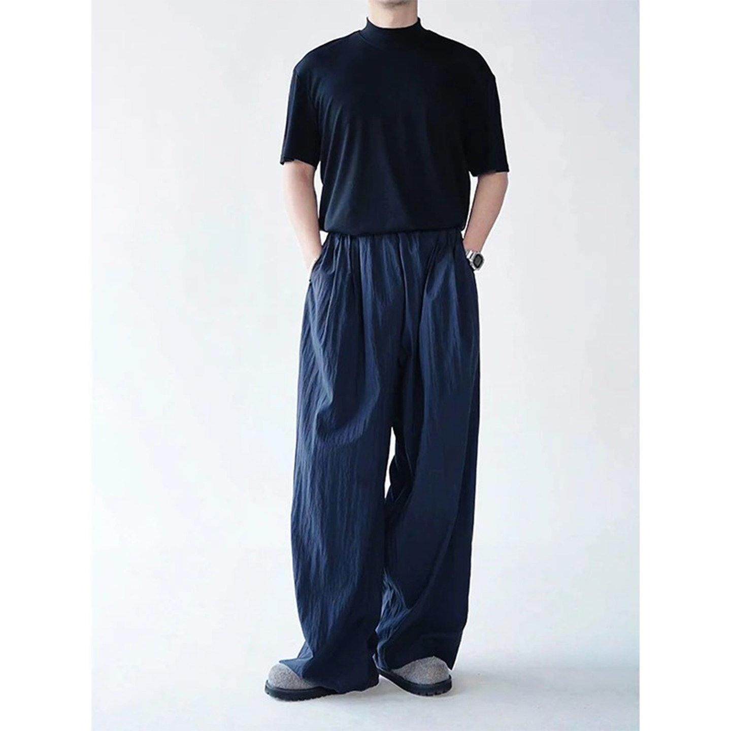 it Afternnaths潮牌！美式慵懒老钱风冰丝裤男宽松休闲裤夏季薄款