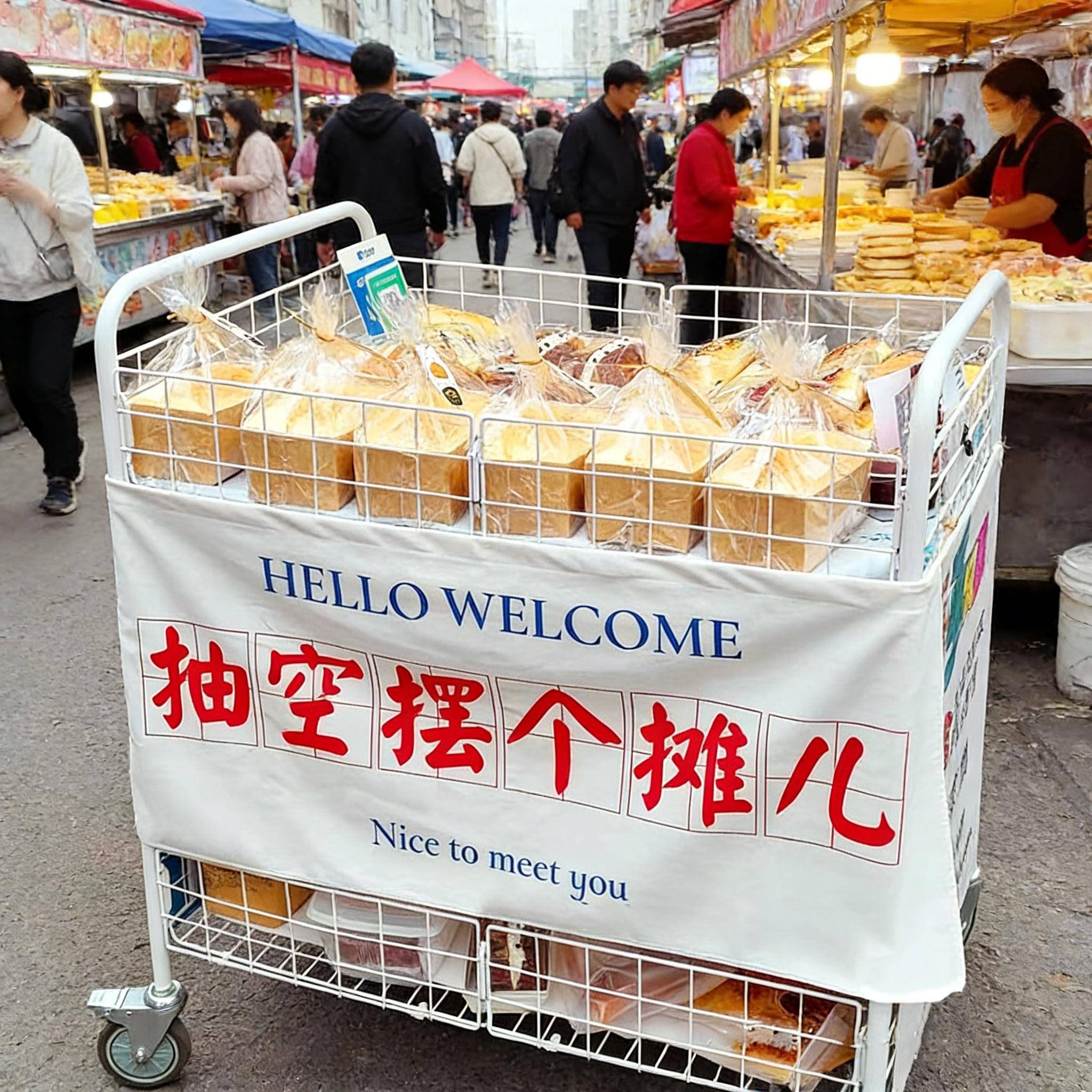 可折叠摆摊小推车摆摊车移动一秒收摊创业架子展示架公园促销车