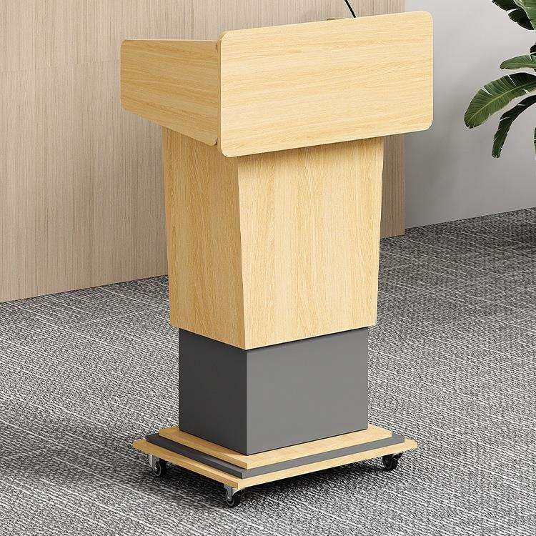 实木可升降演讲台会议室发言台教室讲台桌主持台移动迎宾台接待台