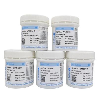 焊锡丝爱法63Sn37Pb免清洗阿尔法UP78有铅中温锡膏锡浆500克