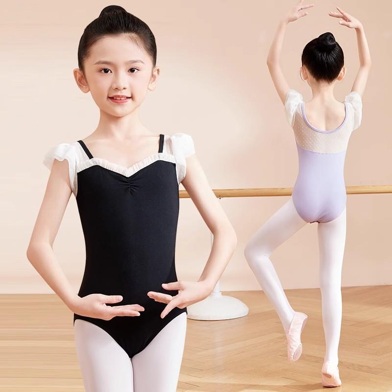TTIT儿童舞衣练功服女童芭蕾舞蹈服幼儿短袖跳舞服形体服